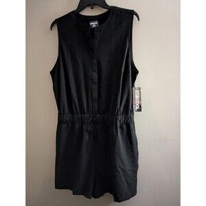 NWT 32 Degrees Cool Black Sleeveless Shorts Romper Size Large